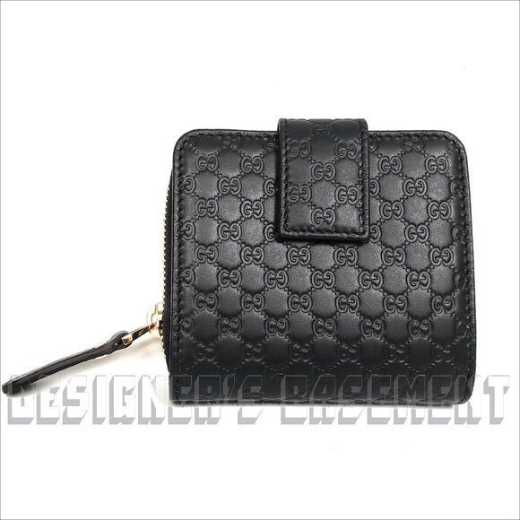 GUCCI black GG leather MICRO GUCCISSIMA French Zip Around pouch Wallet in Box 🎁 - Picture 4 of 7